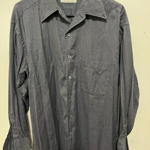Ermenegildo Zegna Charcoal Button Down Shirt